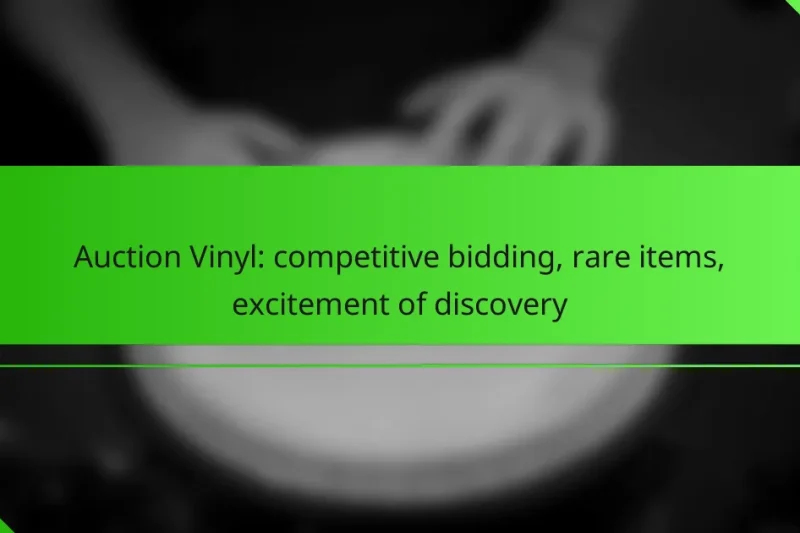 Auction Vinyl: competitive bidding, rare items, excitement of discovery
