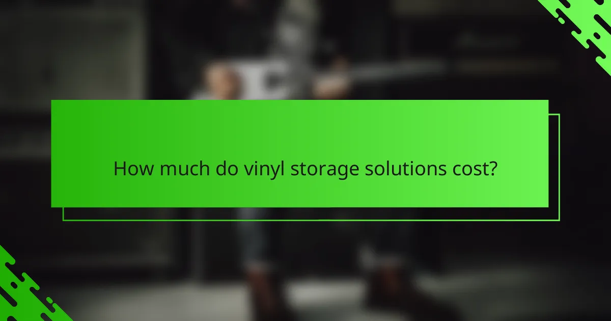 How much do vinyl storage solutions cost?
