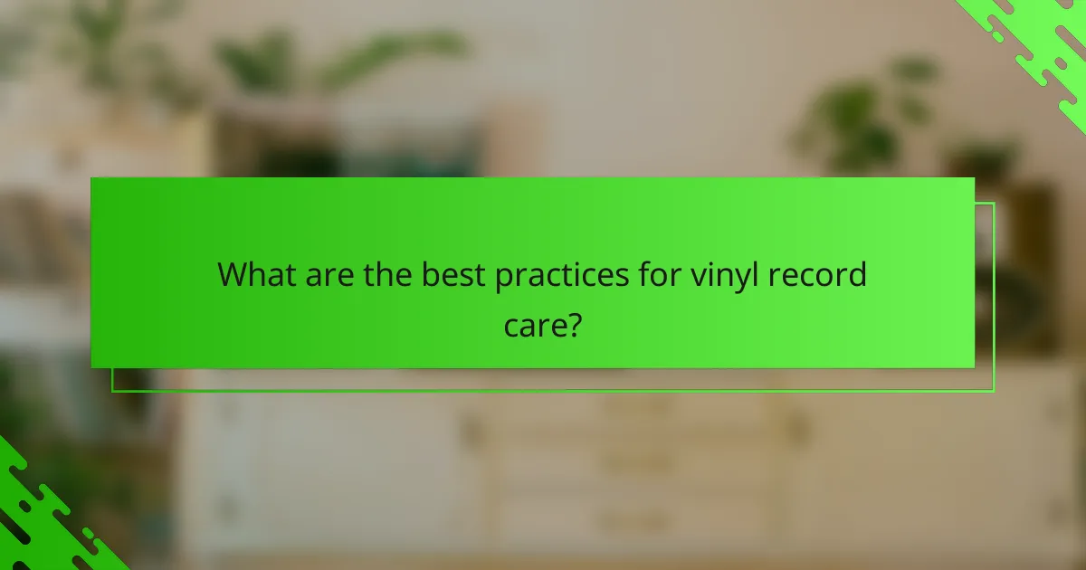 What are the best practices for vinyl record care?