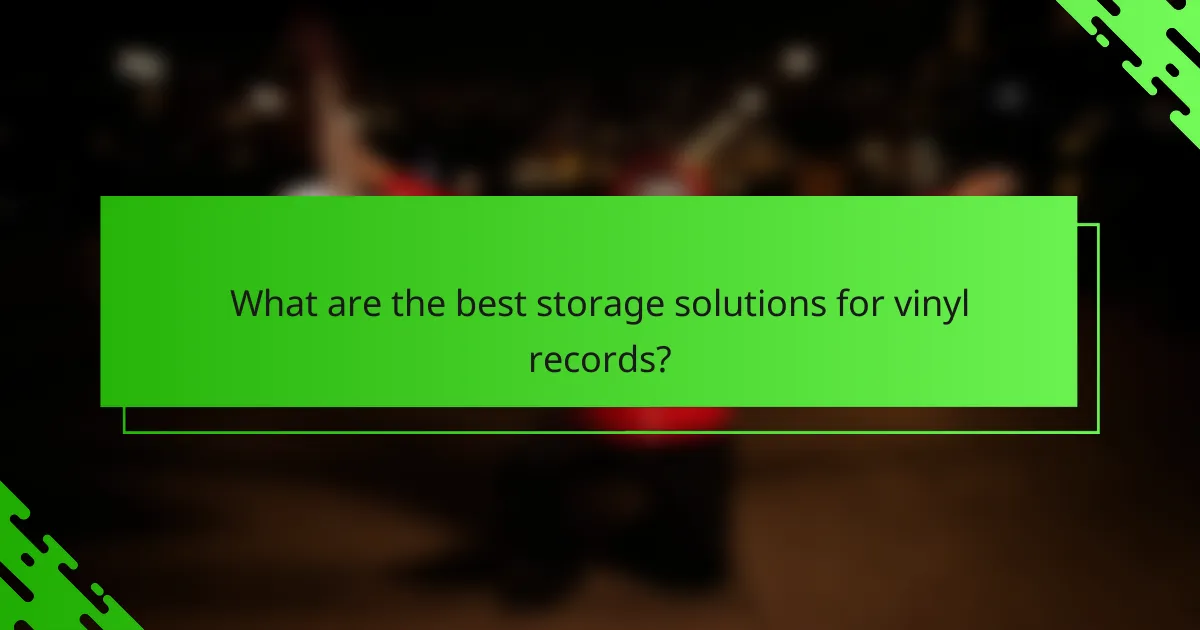 What are the best storage solutions for vinyl records?